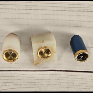 Set 3 Miniture Desk Clocks Swiss Movement Marble Table Clock made in Hong Kong